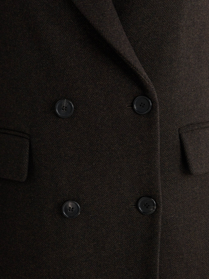 The Josephine Coat - Chocolate Herringbone