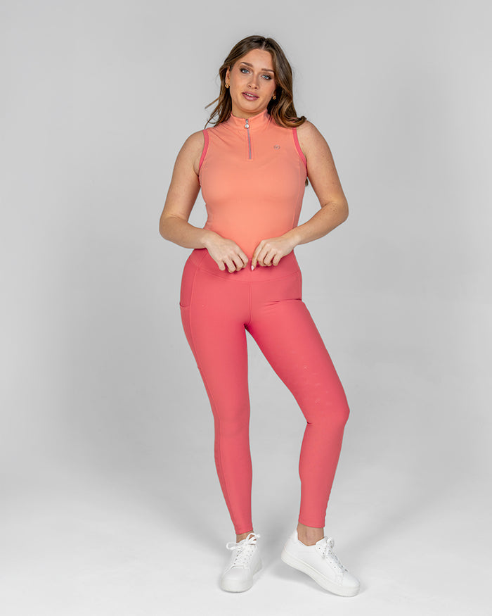 Tide Sleeveless Training Top - Flamingo Peach