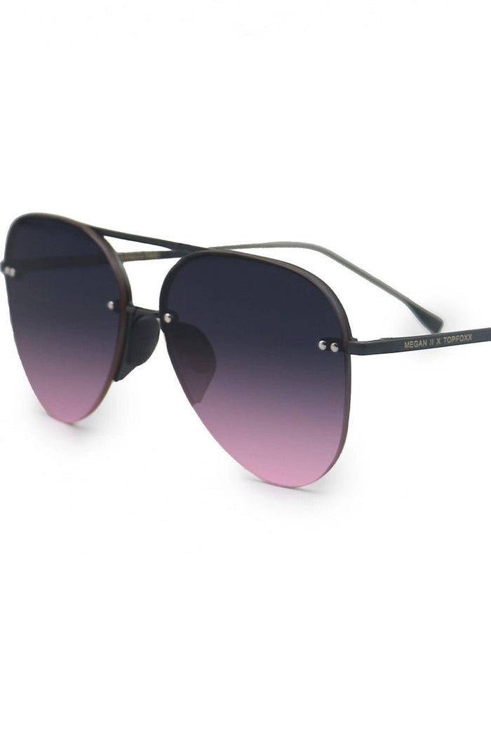 Top Foxx Smaller Megan 2 Metal Aviator Sunglasses