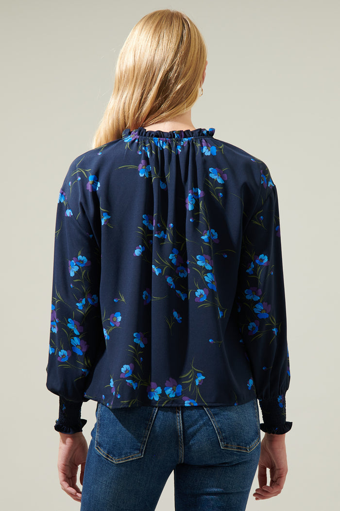 Torun Floral Split Neck Blouse