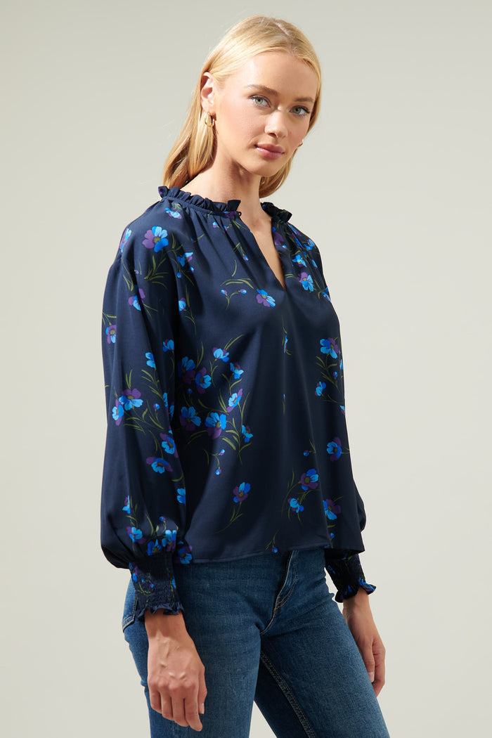 Torun Floral Split Neck Blouse