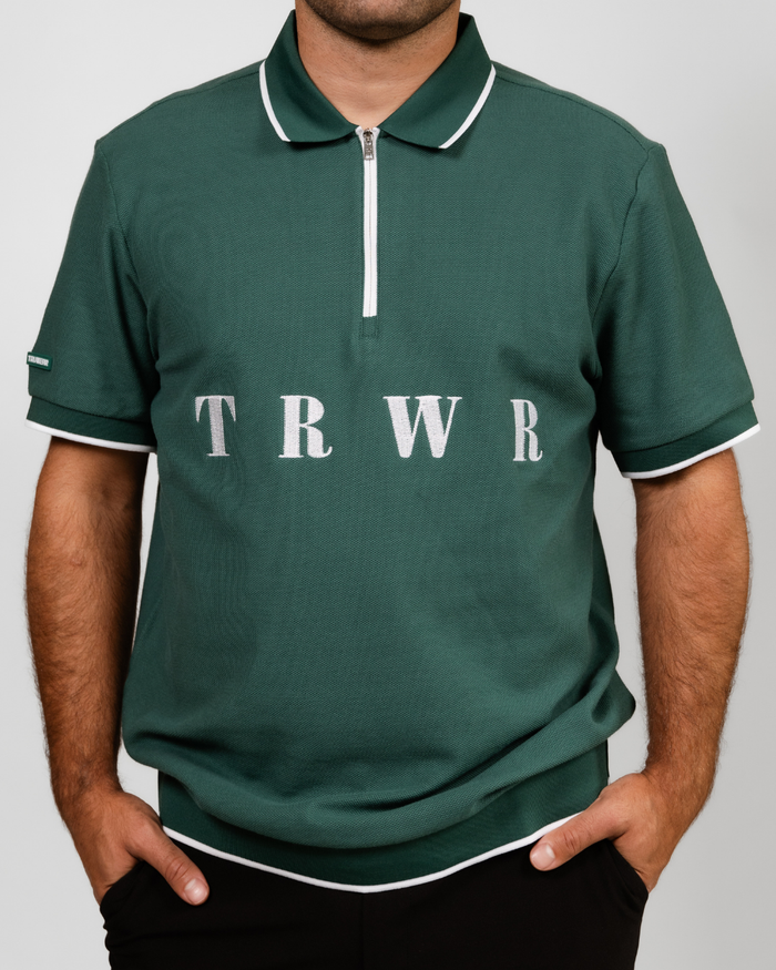 TRWR Vanguard Zip Polo Fairway Green 3