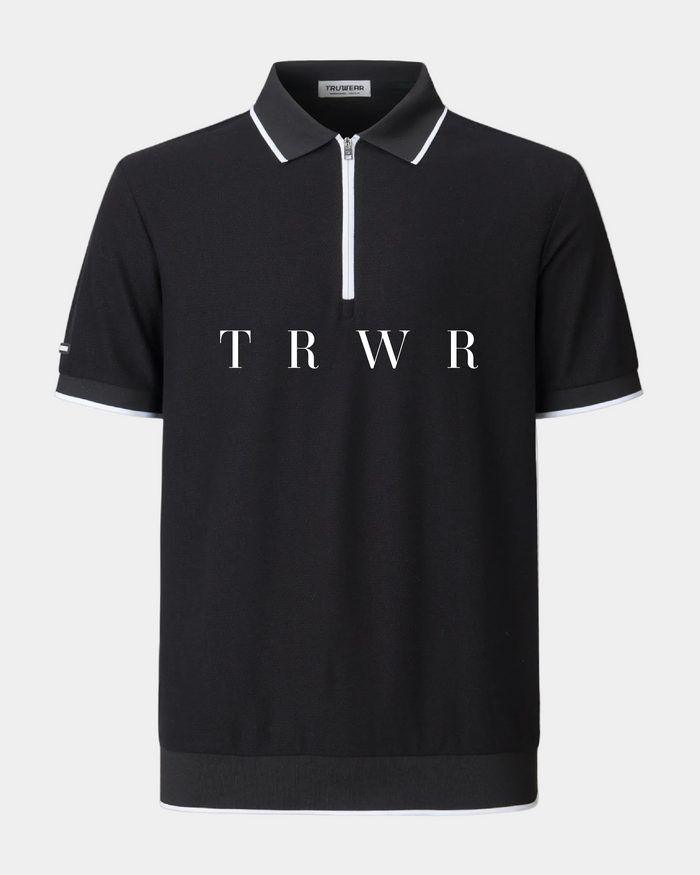 TRWR Vanguard Zip Polo Black Back