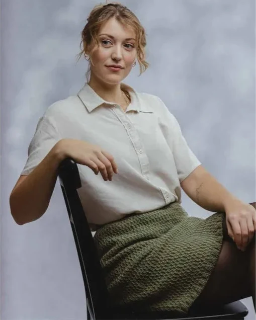 tunisian crochet skirt with knitted border