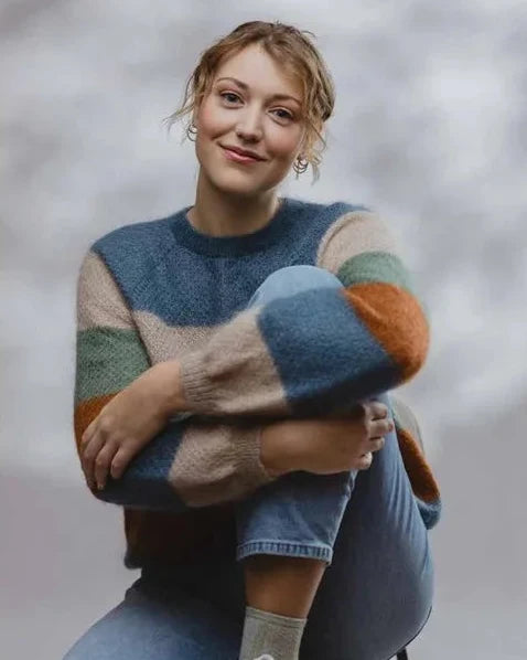 Tunisian Crochet Sweater with stripes