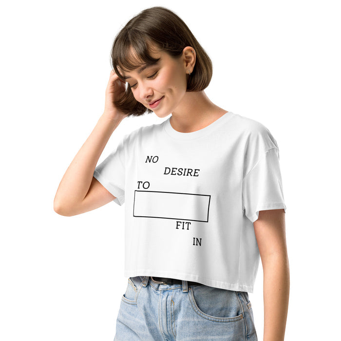 White Summer Crop Top with short sleeves relaxed fit and statement graphic