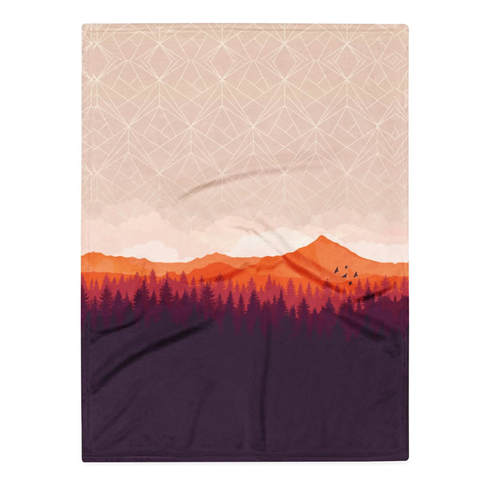 Unfinished Game Plush Blanket in Digital Twilight Gradient. REACH Compliant, Zero-Wastewater Printing, Made-to-Order (Zero Overproduction).
