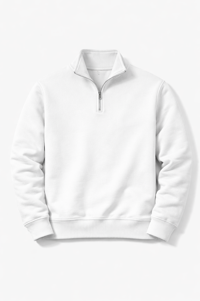 White Golf Quarter-Zip Pullover