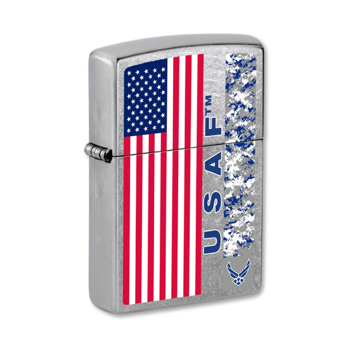 USAF Flag with Wings Street Chrome Zippo