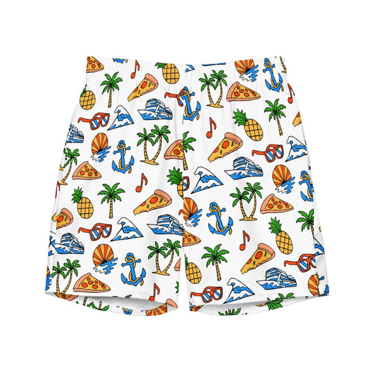 A crisp white canvas highlights a high-energy vacation motif featuring playful, cartoon-style icons outlined in black ink. Contact us with accessibility feedback, we'd love to help!