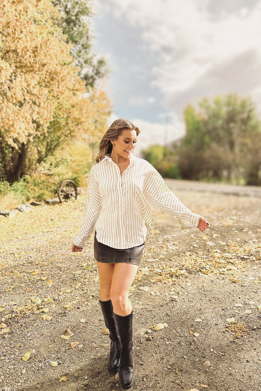 Vertical Vogue Collared Shirt - FINAL SALE