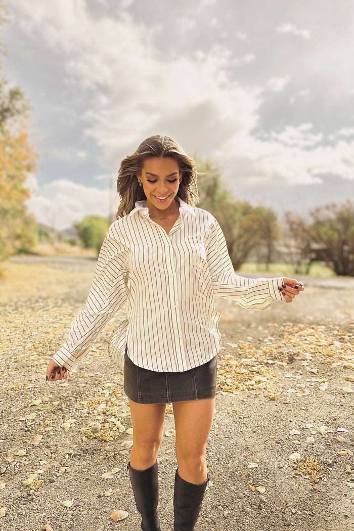 Vertical Vogue Collared Shirt - FINAL SALE