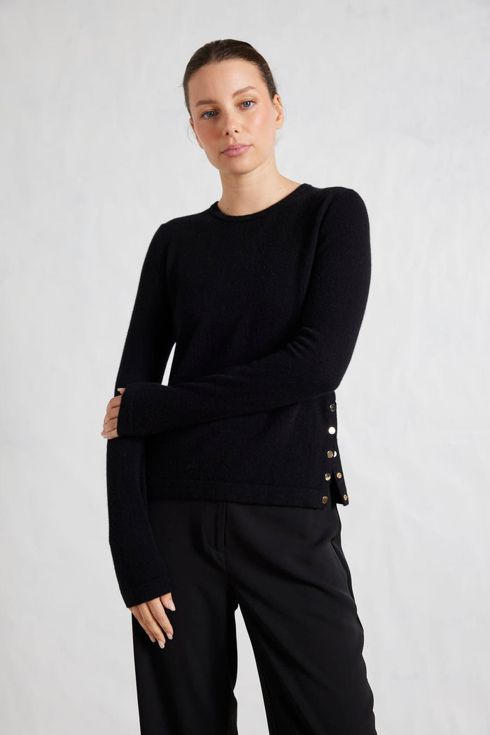 What A Stud Merino Cashmere Sweater In Black
