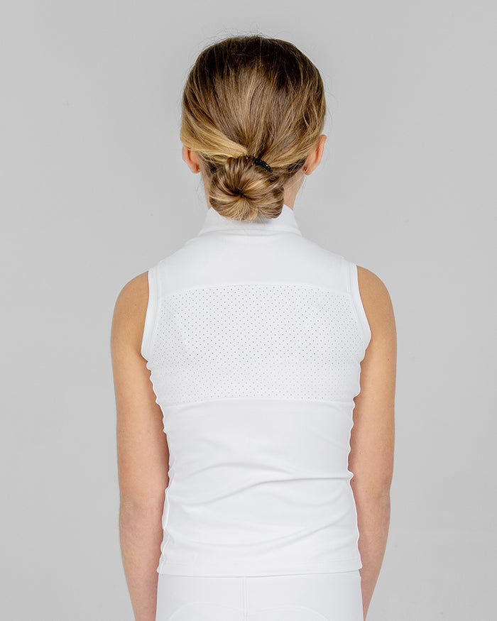 White Aurora Kids Sleeveless Competition Shirt