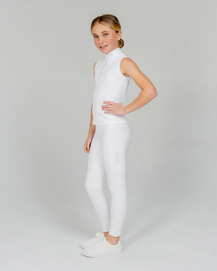 White Aurora Kids Sleeveless Competition Shirt