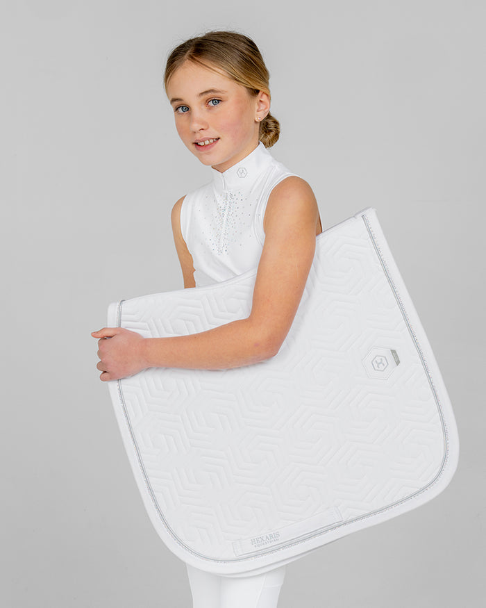 White Aurora Kids Sleeveless Competition Shirt