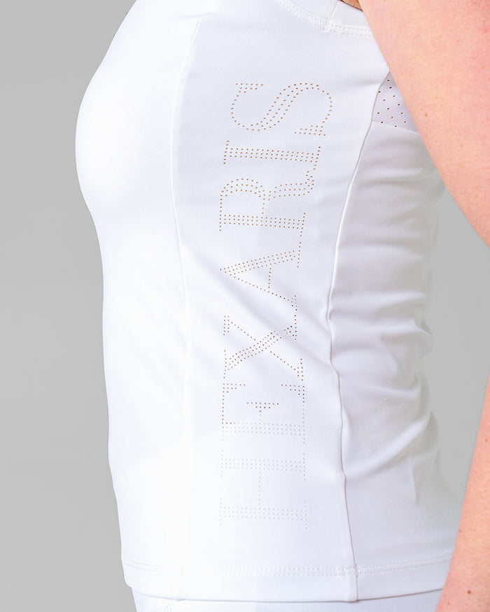 White Aurora Sleeveless Competition Shirt