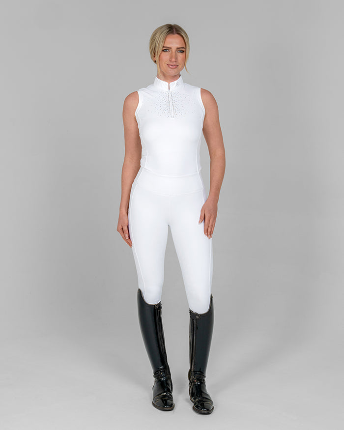White Aurora Sleeveless Competition Shirt