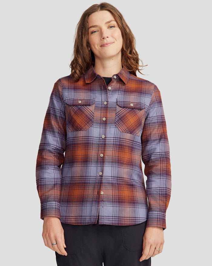 Women's Carrillon HF Long Sleeve Shirt  - Shadow Plaid Haze