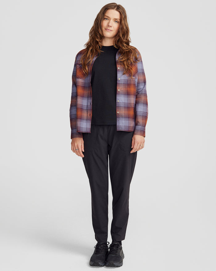 Women's Carrillon HF Long Sleeve Shirt  - Shadow Plaid Haze