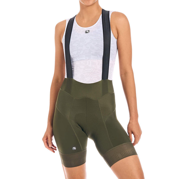 Women's FR-C Pro Bib Short - Shorter Inseam by Giordana Cycling, OLIVE GREEN, Made in Italy