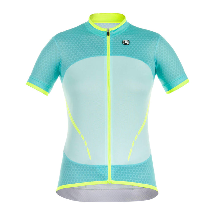 Women's SilverLine Jersey by Giordana Cycling, MINT GREEN/YELLOW, Made in Italy