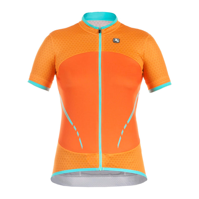 Women's SilverLine Jersey by Giordana Cycling, ORANGE/MINT, Made in Italy