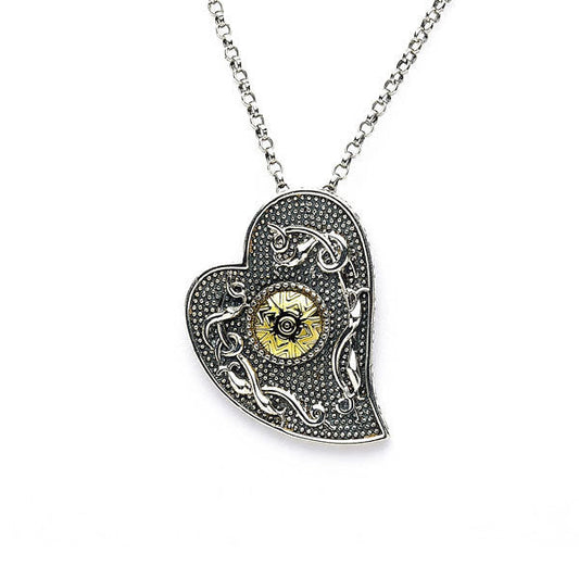 Wood Quay Heart Shaped Pendant with 18K Gold Beading