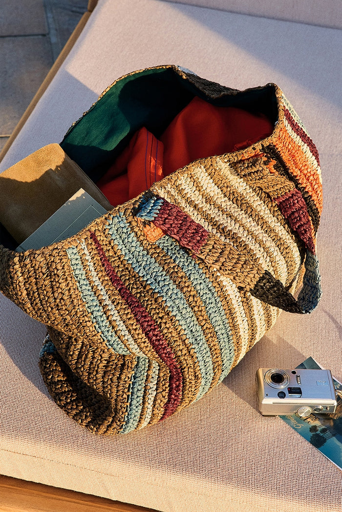 Woven Striped Tote