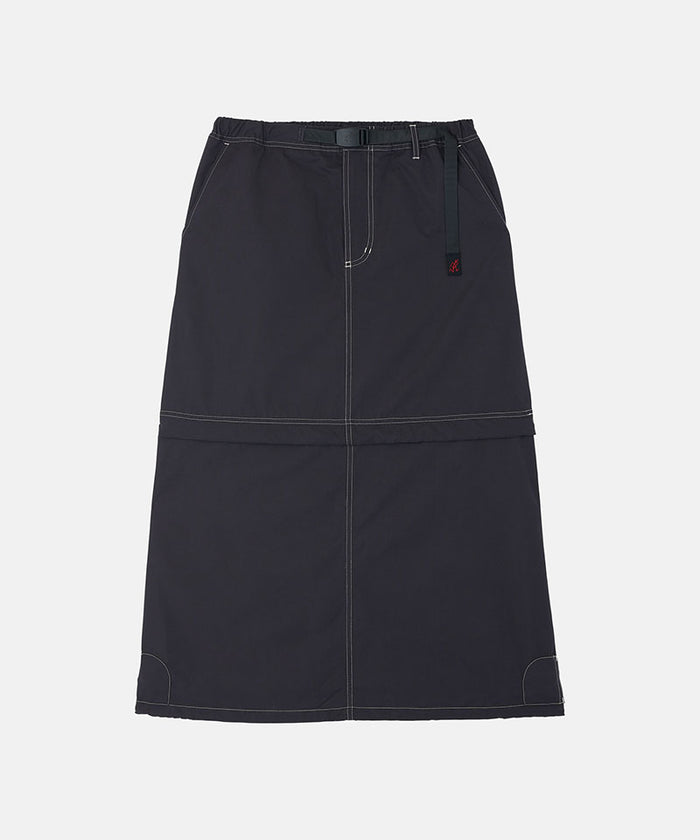 Black women's Gramicci WR Convertible Skirt against a light-tone background.