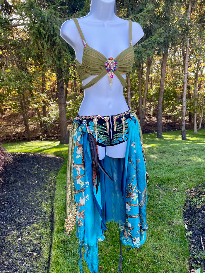 Y2K Pop Star Snake Charmer Dance Rave Bra Set Cosplay Costume