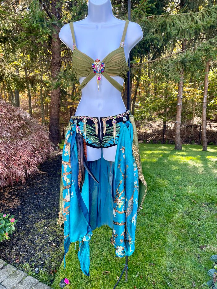 Y2K Pop Star Snake Charmer Dance Rave Bra Set Cosplay Costume