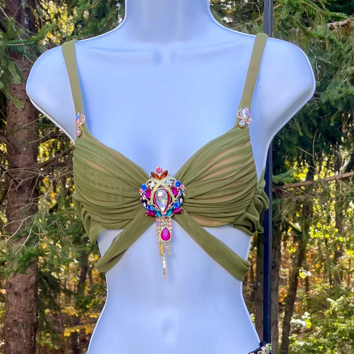 Y2K Pop Star Snake Charmer Dance Rave Bra Set Cosplay Costume