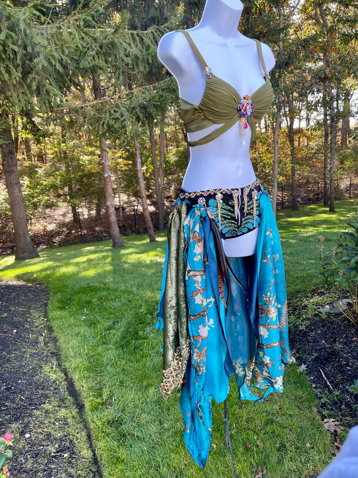 Y2K Pop Star Snake Charmer Dance Rave Bra Set Cosplay Costume