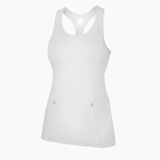 ZAAZEE Alana Racer-back Fitness Vest-Brazen White